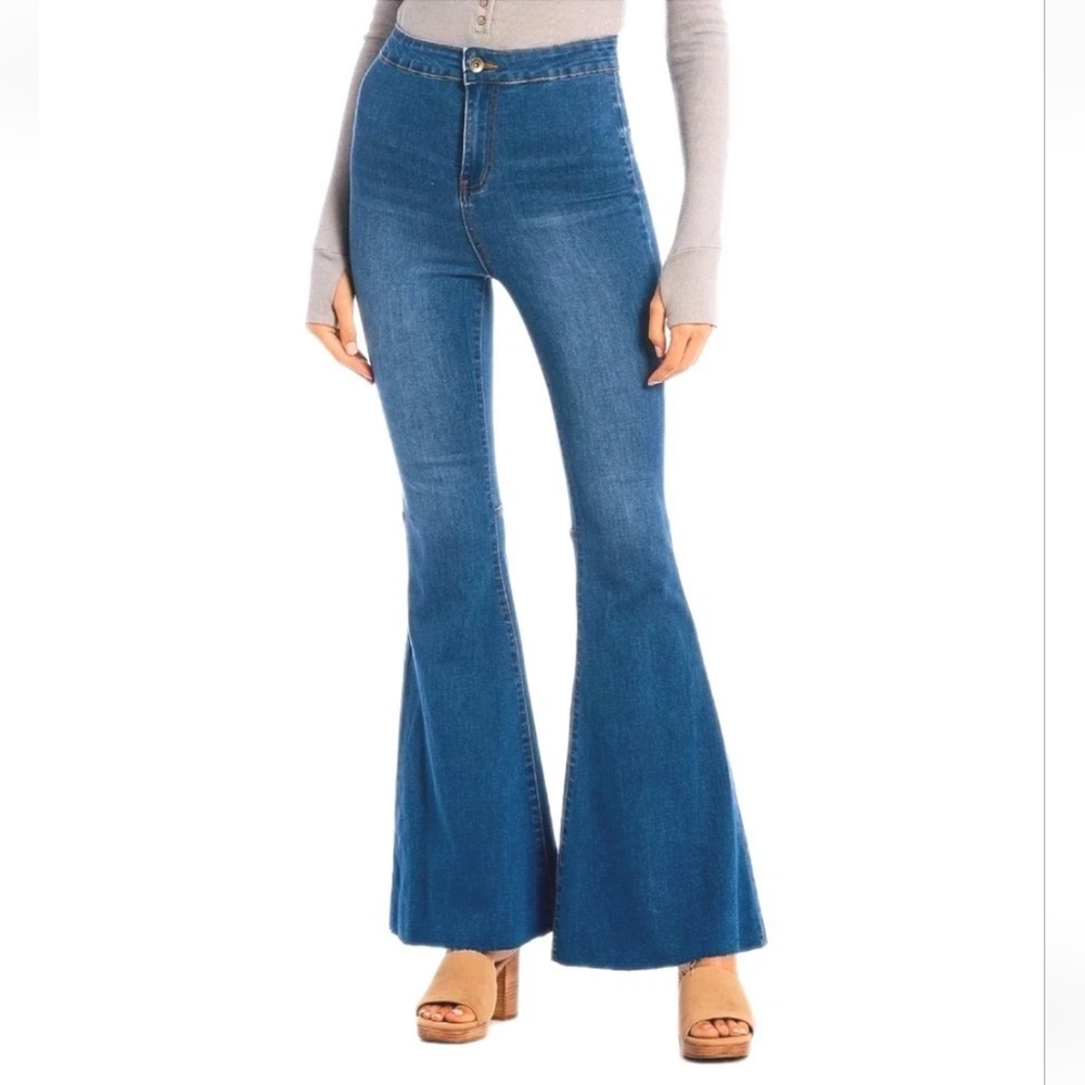 Chelsea Violet Flare Leg Jeans Sz 30 29/33 Denim Denim Raw Hem Bell Bottoms Nwt